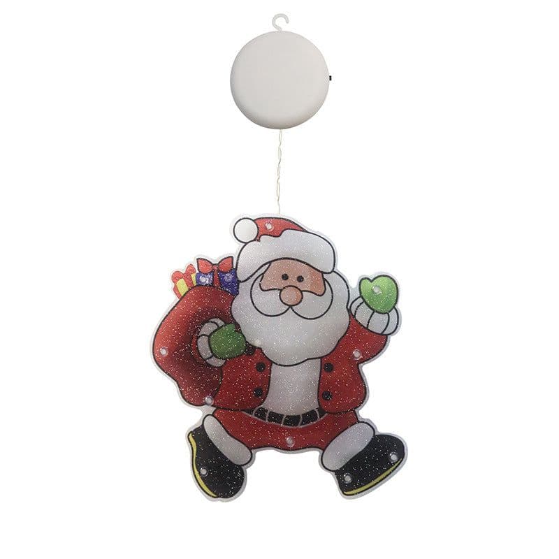 image-LED Christmas Window Sucker Light Santa Claus Snowman Elk Decoration