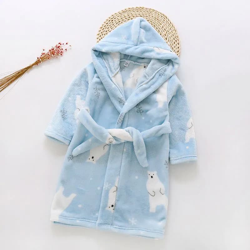 image-Nick Baby Flannel Bathrobe Kids Unisex Cartoon Pajamas 90-140cm