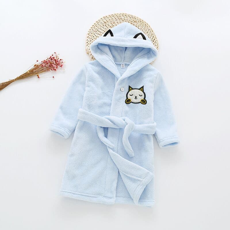 image-Nick Baby Flannel Bathrobe Kids Unisex Cartoon Pajamas 90-140cm