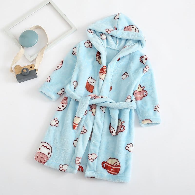 image-Nick Baby Flannel Bathrobe Kids Unisex Cartoon Pajamas 90-140cm
