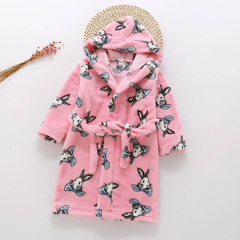 image-Nick Baby Flannel Bathrobe Kids Unisex Cartoon Pajamas 90-140cm