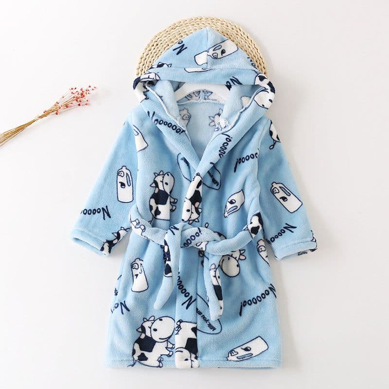 image-Nick Baby Flannel Bathrobe Kids Unisex Cartoon Pajamas 90-140cm