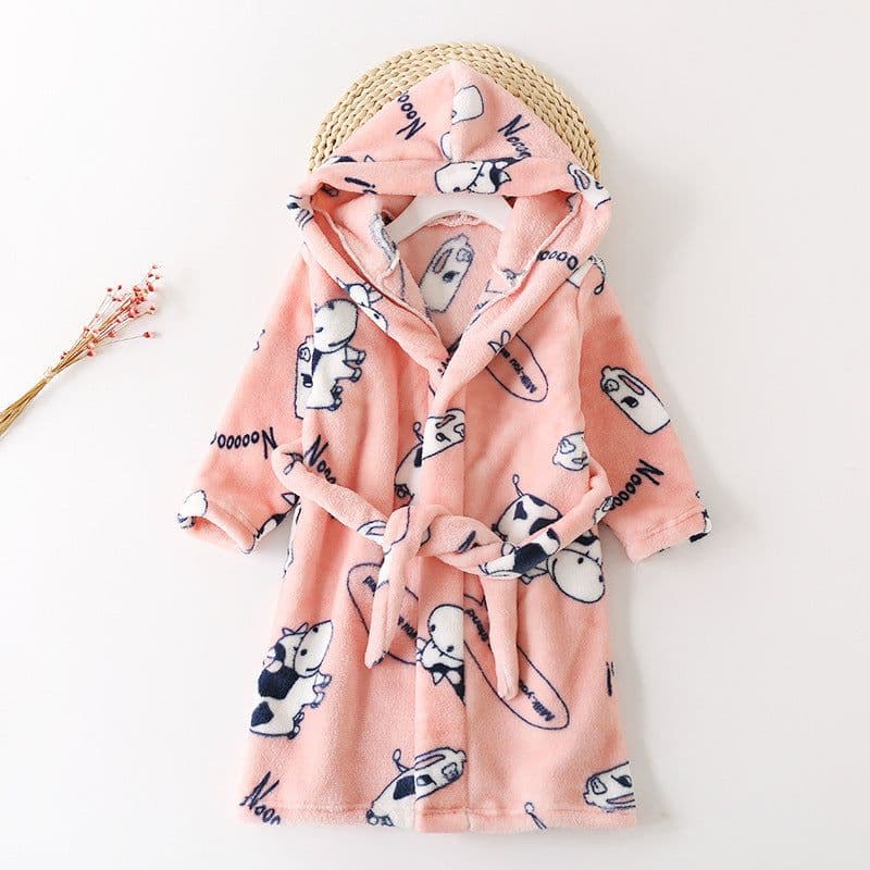 image-Nick Baby Flannel Bathrobe Kids Unisex Cartoon Pajamas 90-140cm