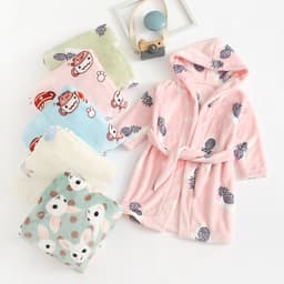 image-Nick Baby Flannel Bathrobe Kids Unisex Cartoon Pajamas 90-140cm