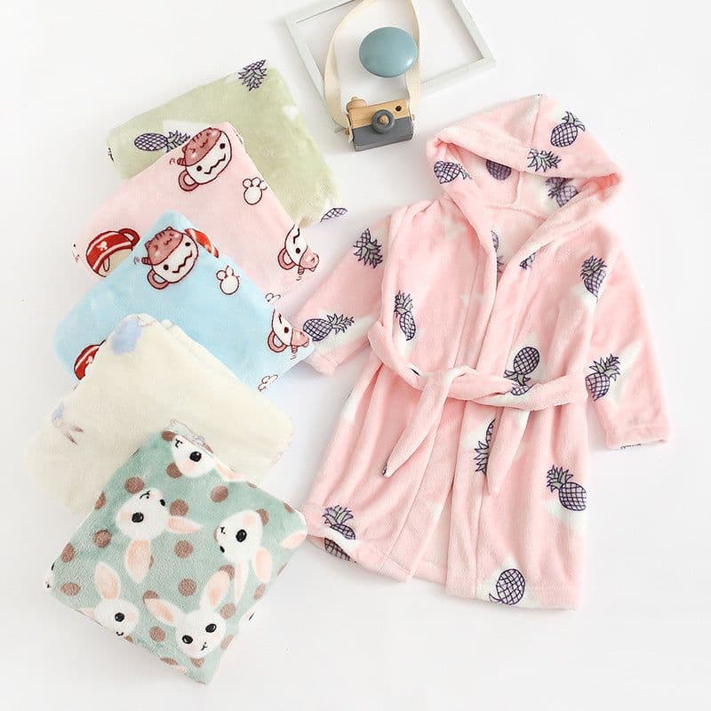 image-Nick Baby Flannel Bathrobe Kids Unisex Cartoon Pajamas 90-140cm