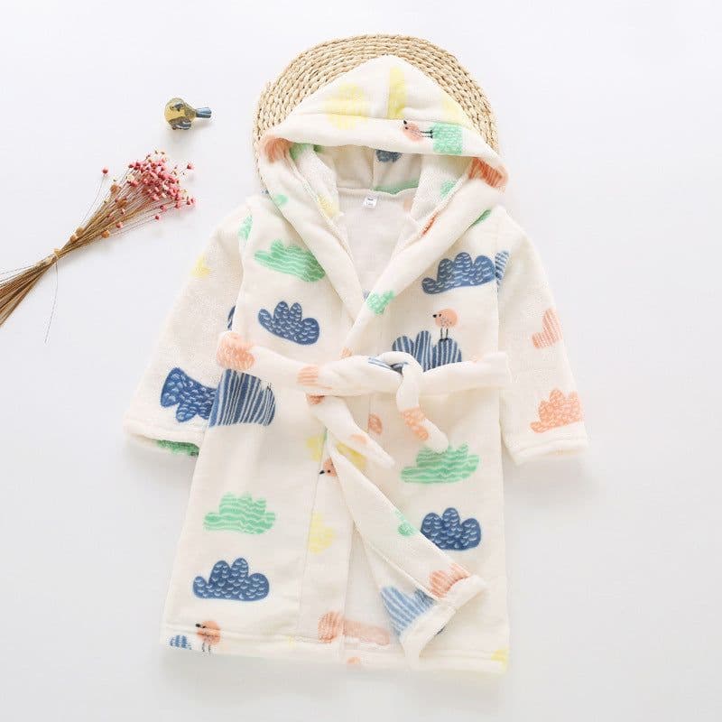 image-Nick Baby Flannel Bathrobe Kids Unisex Cartoon Pajamas 90-140cm
