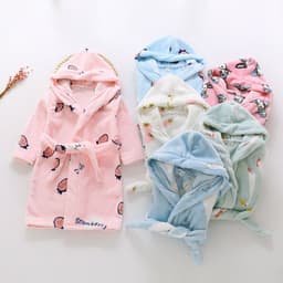 image-Nick Baby Flannel Bathrobe Kids Unisex Cartoon Pajamas 90-140cm
