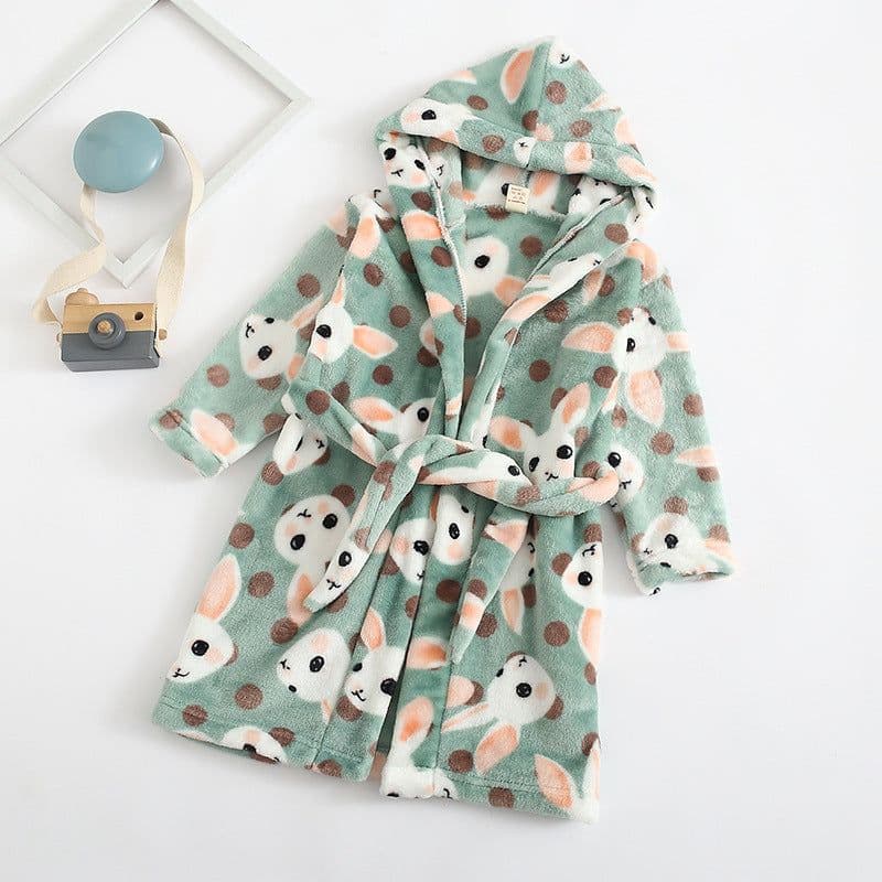 image-Nick Baby Flannel Bathrobe Kids Unisex Cartoon Pajamas 90-140cm