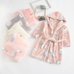image-Nick Baby Flannel Bathrobe Kids Unisex Cartoon Pajamas 90-140cm