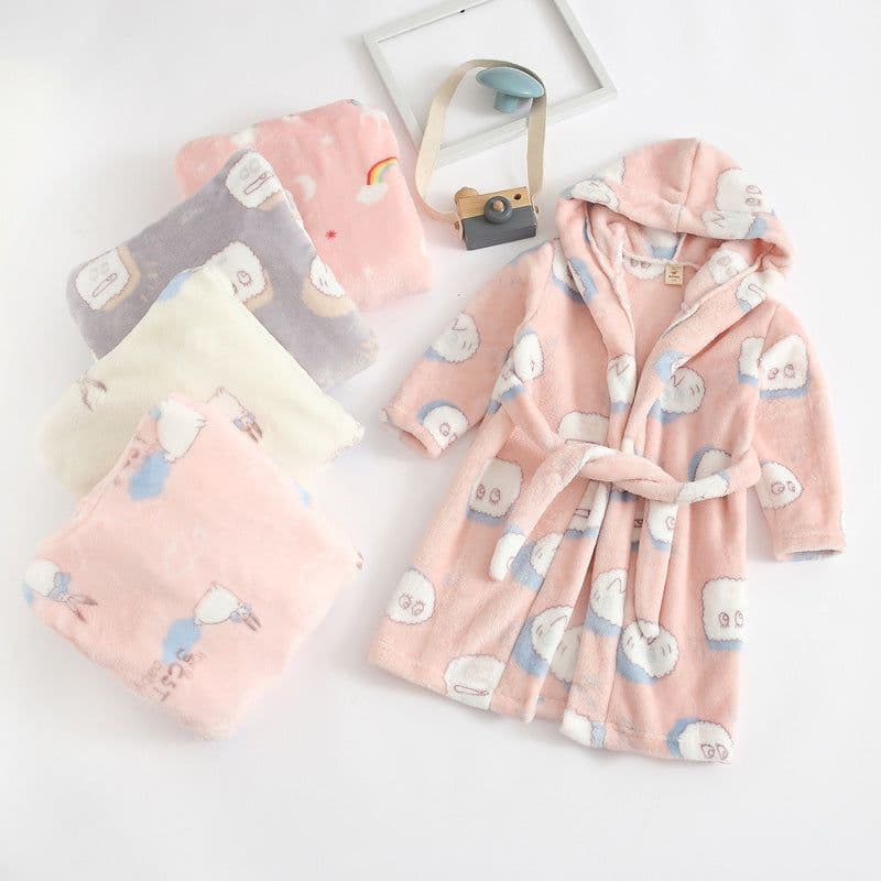 image-Nick Baby Flannel Bathrobe Kids Unisex Cartoon Pajamas 90-140cm
