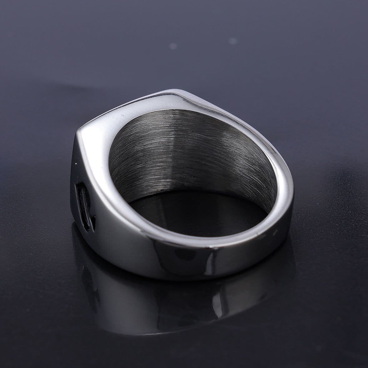 image-Stainless Steel Geometric Ring Unisex Retro Style
