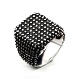 image-Stainless Steel Geometric Ring Men's Retro Black Polka Dot