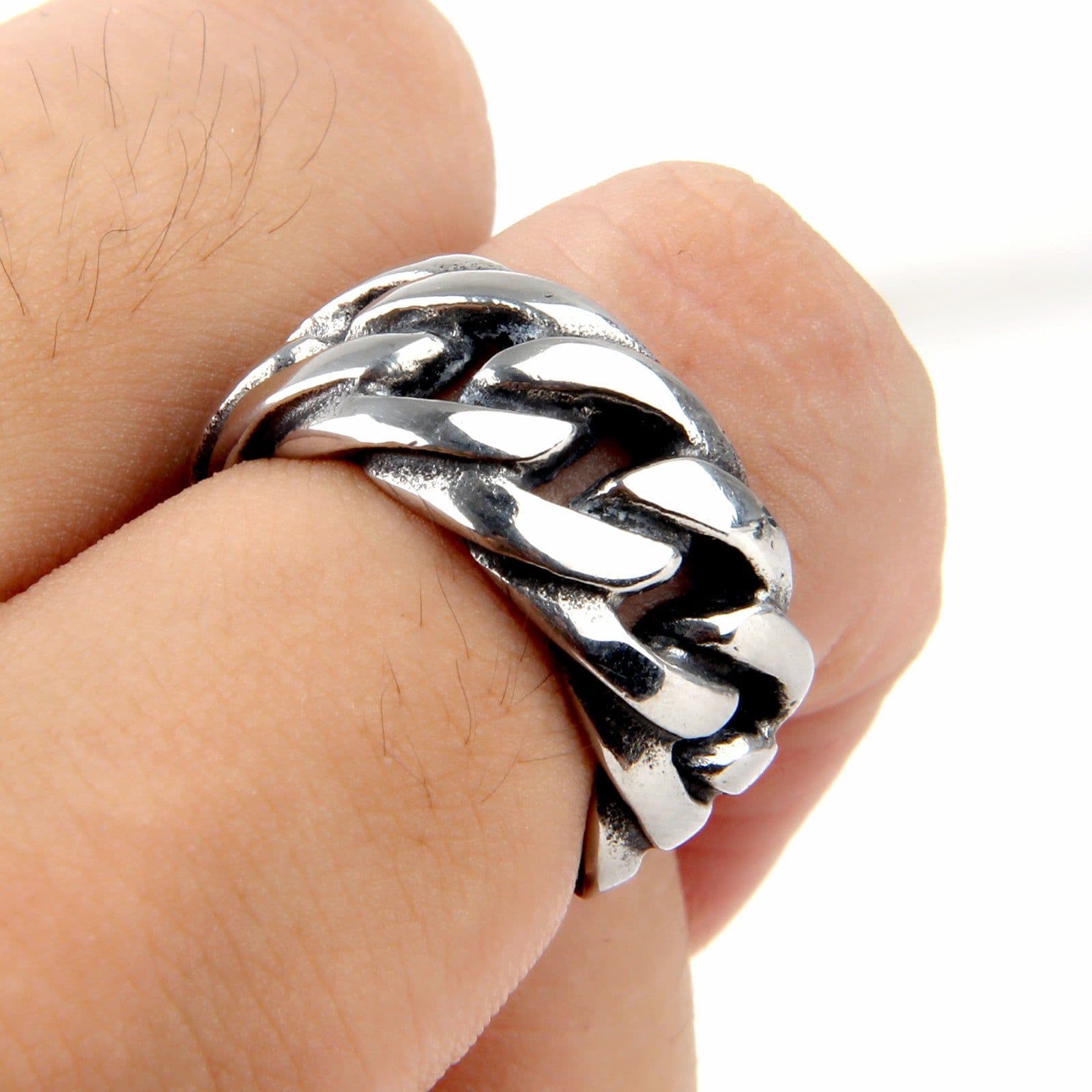 image-Men's Titanium Steel Geometric Ring BI0016