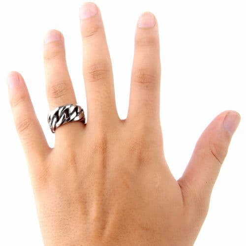 image-Men's Titanium Steel Geometric Ring BI0016