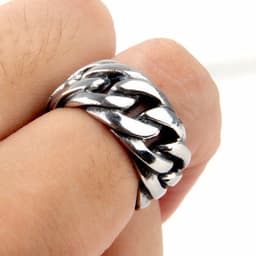 image-Men's Titanium Steel Geometric Ring BI0016