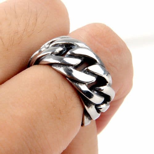 image-Men's Titanium Steel Geometric Ring BI0016