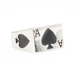 image-Titanium Steel Ace of Spades Heart Poker Ring