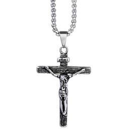 image-Titanium Steel Jesus Cross Pendant Necklace Gold Unisex