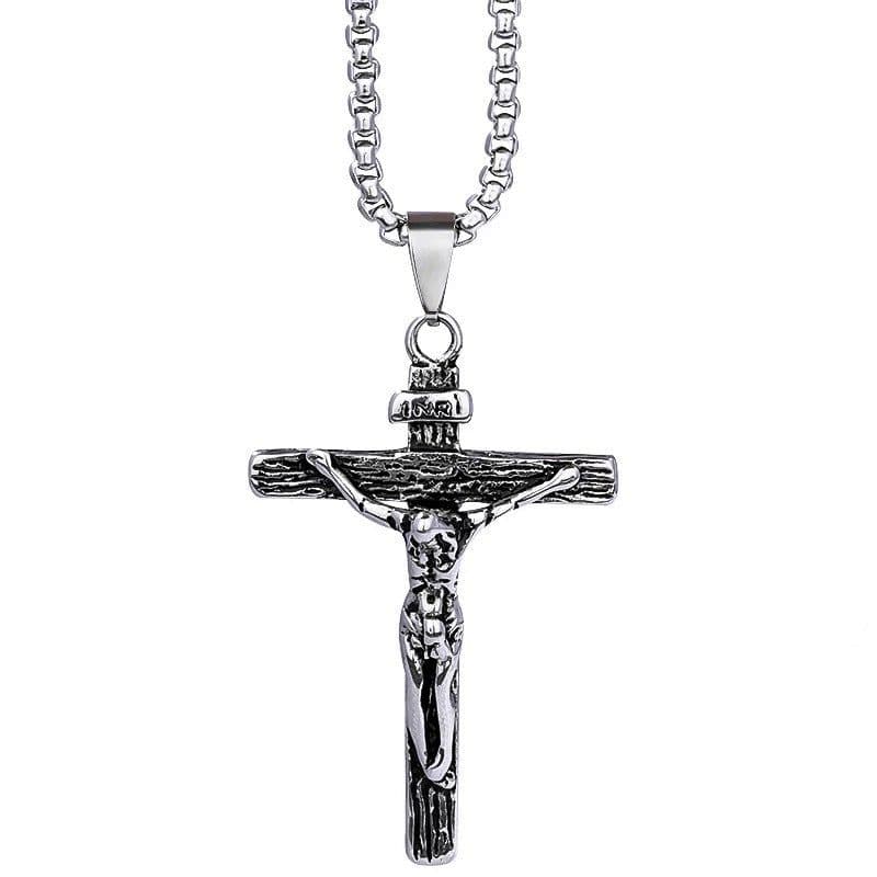 image-Titanium Steel Jesus Cross Pendant Necklace Gold Unisex