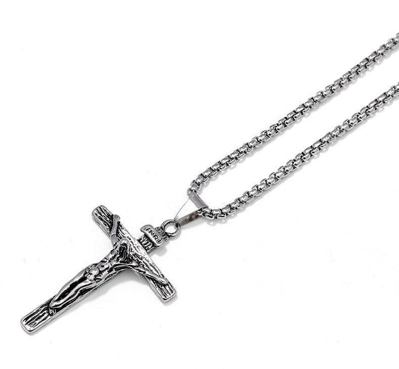 image-Titanium Steel Jesus Cross Pendant Necklace Gold Unisex