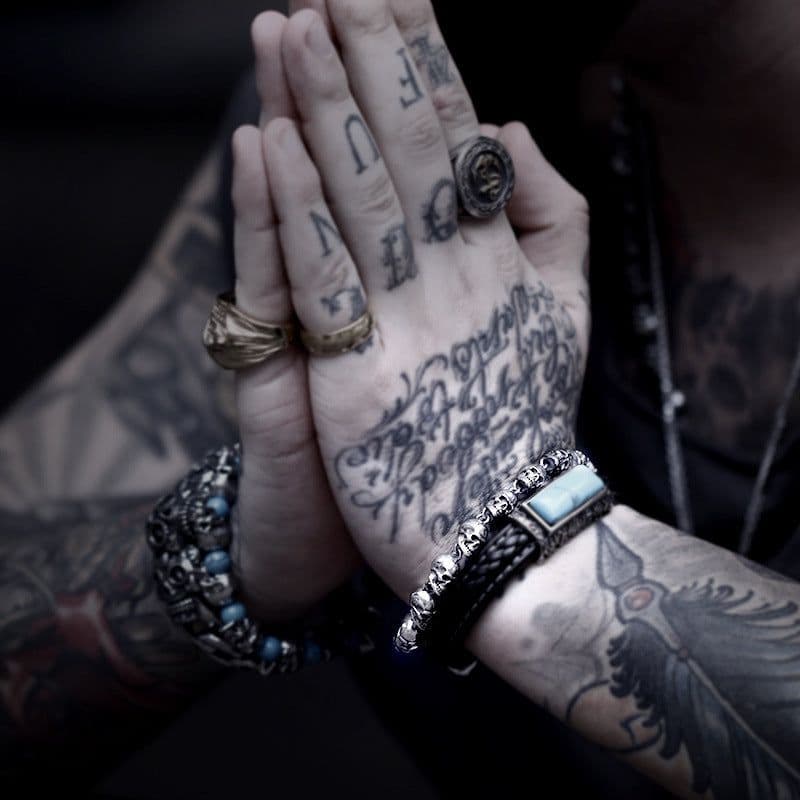 image-Men's Skull Chain Bracelet Titanium Steel Punk Jewelry