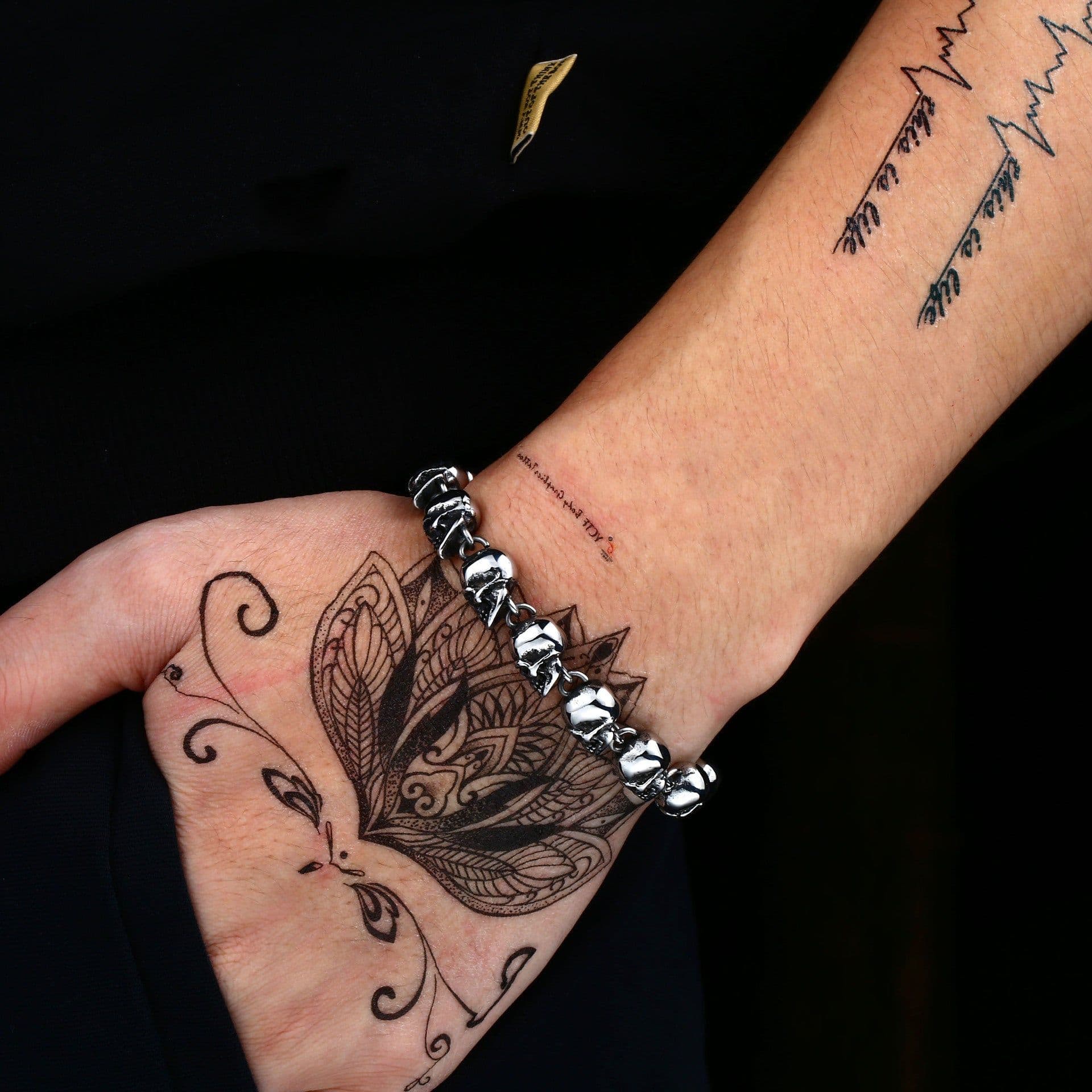 image-Men's Skull Chain Bracelet Titanium Steel Punk Jewelry