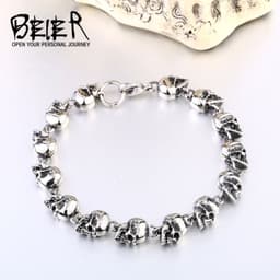 image-Men's Skull Chain Bracelet Titanium Steel Punk Jewelry