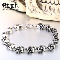 image-Men's Skull Chain Bracelet Titanium Steel Punk Jewelry