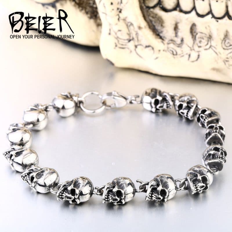 image-Men's Skull Chain Bracelet Titanium Steel Punk Jewelry