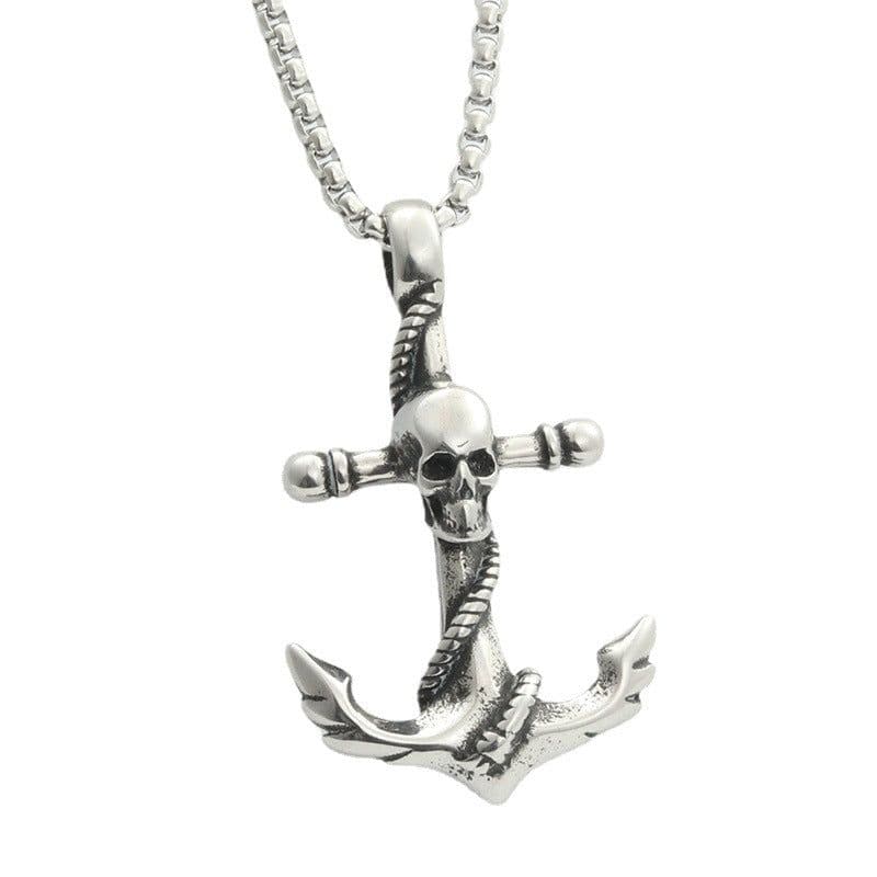 image-Titanium Steel Skull Pendant Necklace Retro Punk Style