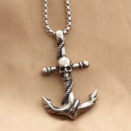 image-Titanium Steel Skull Pendant Necklace Retro Punk Style