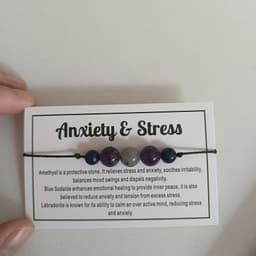 image-Women's Amethyst Stone Beaded Bracelet Anti-Anxiety Crystal