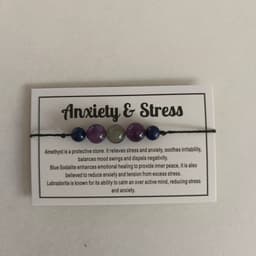 image-Women's Amethyst Stone Beaded Bracelet Anti-Anxiety Crystal