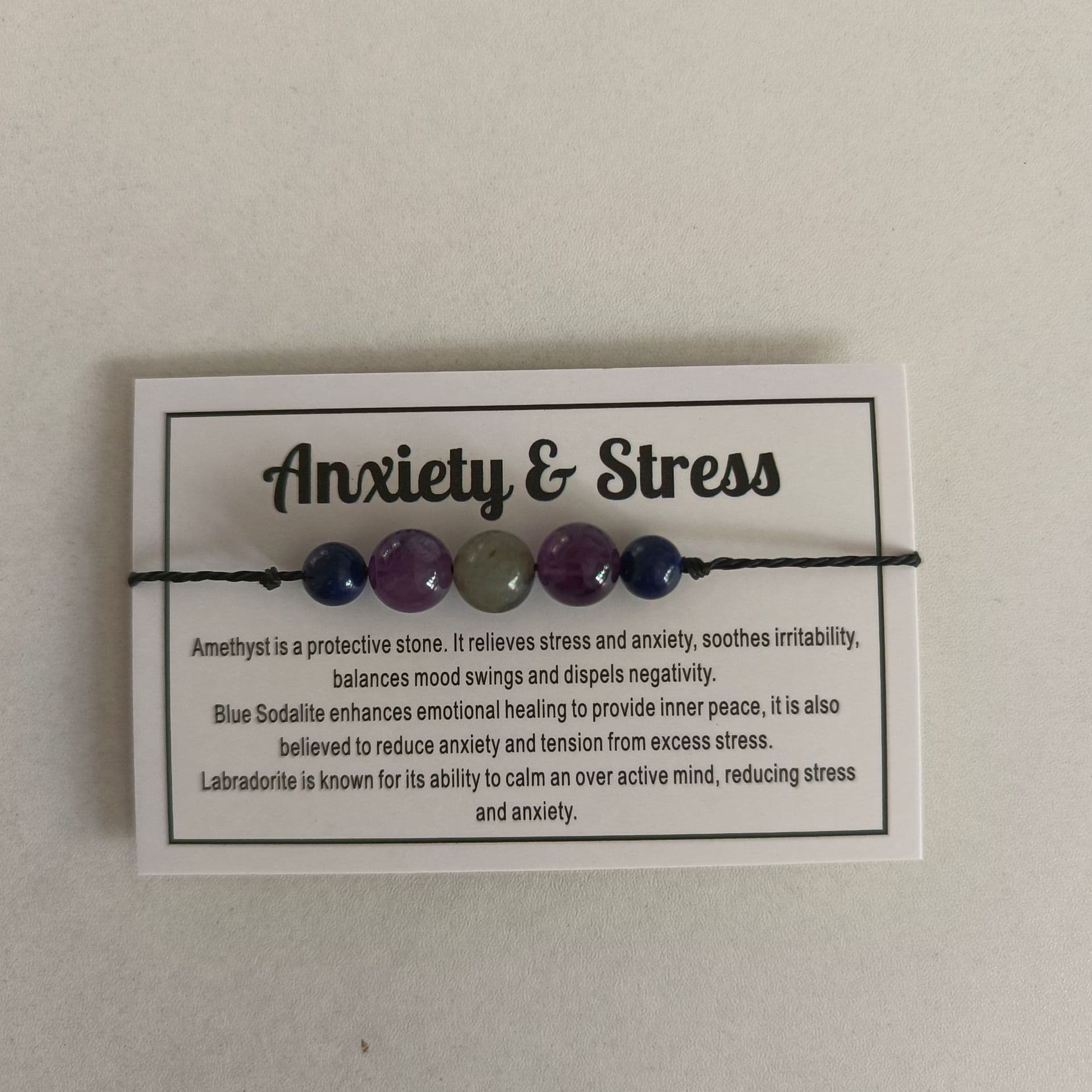 image-Women's Amethyst Stone Beaded Bracelet Anti-Anxiety Crystal