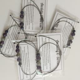 image-Women's Amethyst Stone Beaded Bracelet Anti-Anxiety Crystal