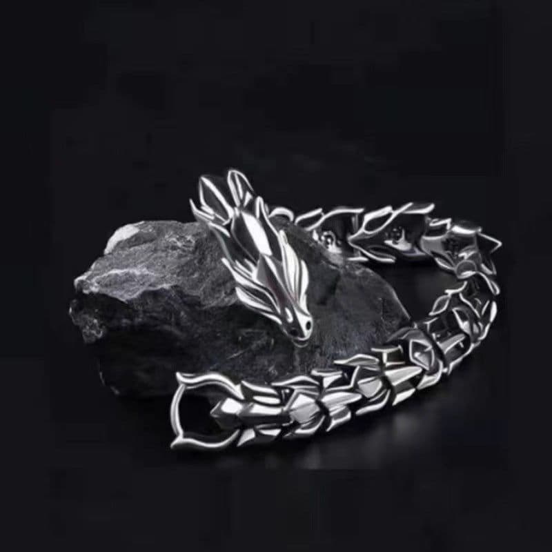 image-Men's Dragon Keel Bracelet Titanium Steel Alloy Hip Hop Jewelry