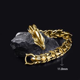 image-Men's Dragon Keel Bracelet Titanium Steel Alloy Hip Hop Jewelry