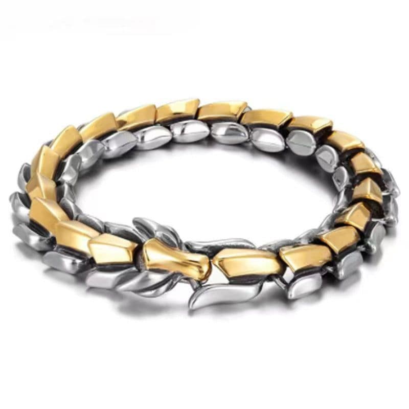 image-Men's Dragon Keel Bracelet Titanium Steel Alloy Hip Hop Jewelry