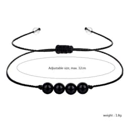 image-Black Onyx Beaded Bracelet Handmade Stone Yoga Bracelet