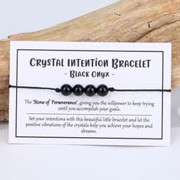 image-Black Onyx Beaded Bracelet Handmade Stone Yoga Bracelet