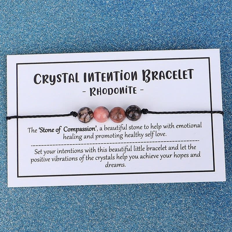 image-Black Onyx Beaded Bracelet Handmade Stone Yoga Bracelet