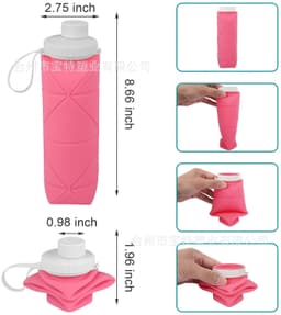 image-Portable Silicone Folding Water Cup 501-600ml Sports Collapsible
