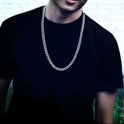 image-Titanium Steel Cuban Chain Necklace Unisex Hip-Hop NK Chain