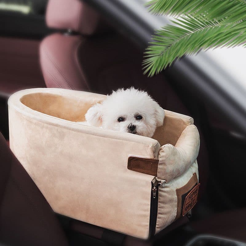 image-Dog Cat Car Center Console Pet Bed Basket 42x20x22cm