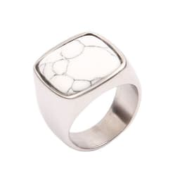 image-Men's Titanium Steel Geometric Ring with Turquoise Stone