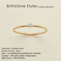 image-eManco Stainless Steel Rhinestone Ring Women's Geometric