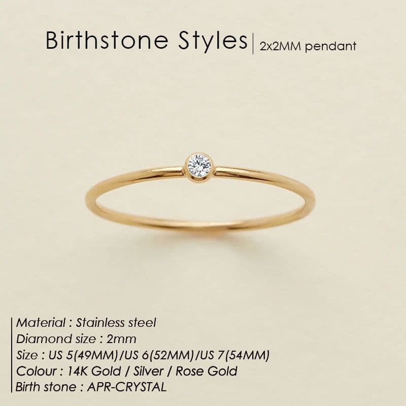 image-eManco Stainless Steel Rhinestone Ring Women's Geometric
