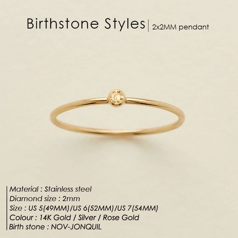 image-eManco Stainless Steel Rhinestone Ring Women's Geometric