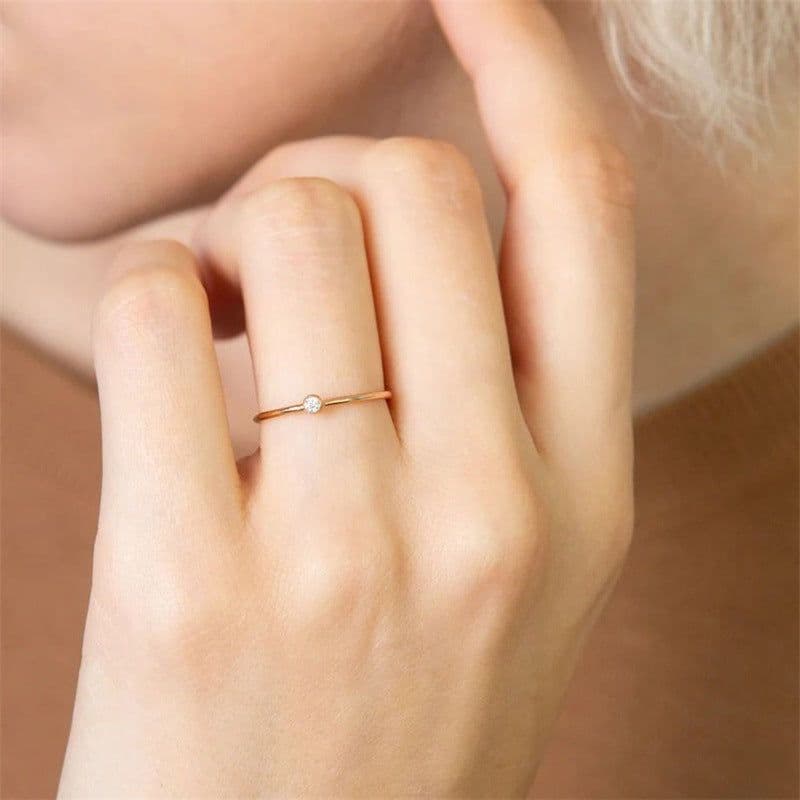 image-eManco Stainless Steel Rhinestone Ring Women's Geometric