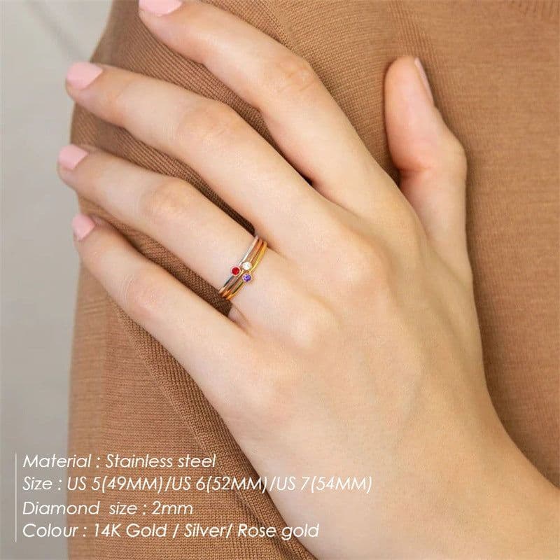 image-eManco Stainless Steel Rhinestone Ring Women's Geometric